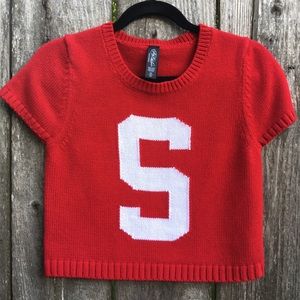 Pretty Little Liars Soft Red Cropped Sweater M